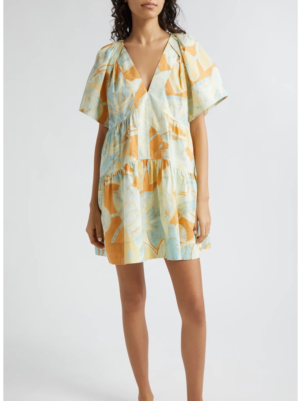 A.L.C. Camila Printed Tiered Cotton Minidress